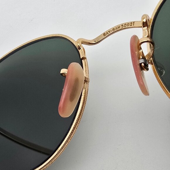 *SOLD*Ray-Ban RB3447 001 Round Metal Arista Gold Frame G-15 Green Glass Sunglass - Picture 8 of 16